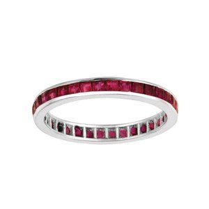 1.20 Carat Princess Cut Natural Ruby Ring Band 14K